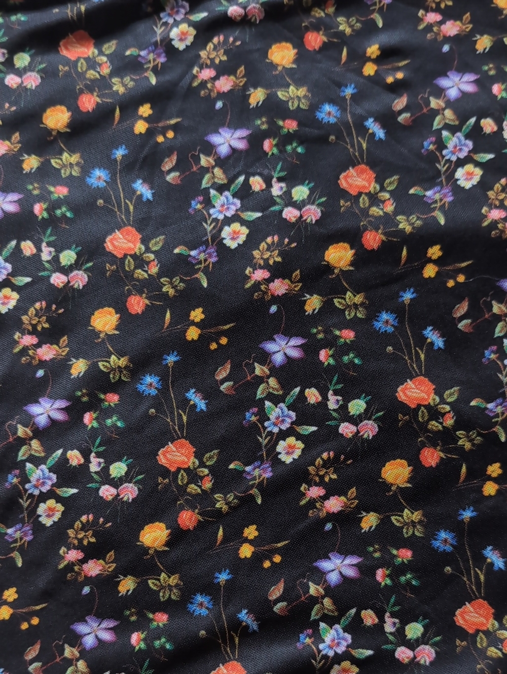 Blackmilk Wild Fields Puff Sleeve Black Floral Mesh Fairycore Crop Top XXL - Picture 6 of 12